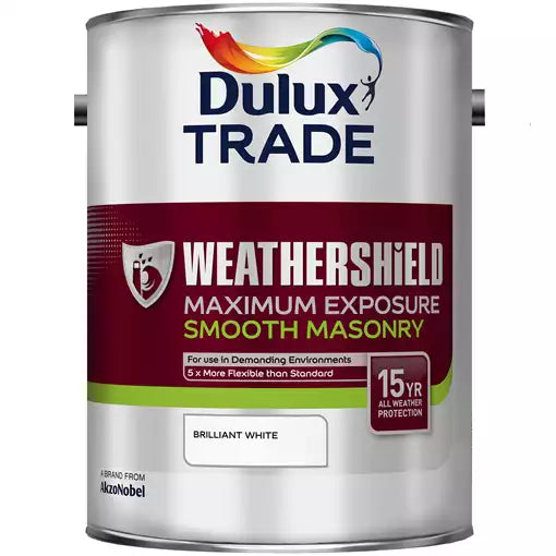 Vivechrom Dulux Trade Weathershield Maximum Exposure Smooth Masonry Paint - Ακρυλικό ελαστομερές χρώμα και προστασία σε δυσμενείς συνθήκες έ