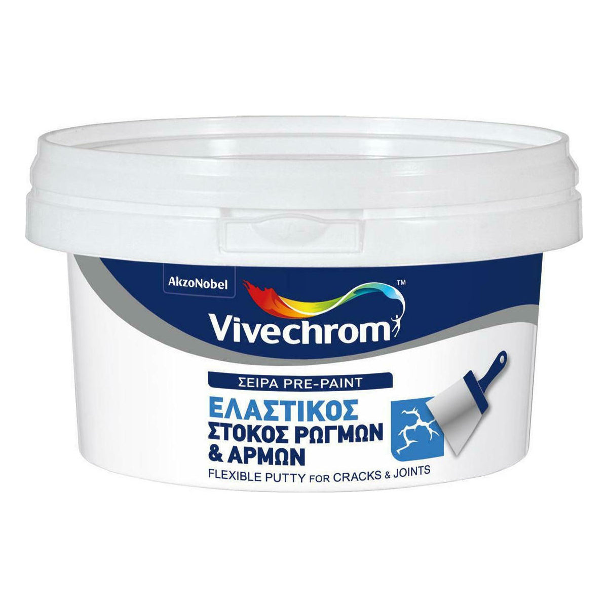 Vivechrom ΕΛΑΣΤΙΚΟΣ ΣΤΟΚΟΣ ΡΩΓΜΩΝ & ΑΡΜΩΝ - Λευκός στόκος για στεγανοποίηση σε τοίχους και ταράτσες