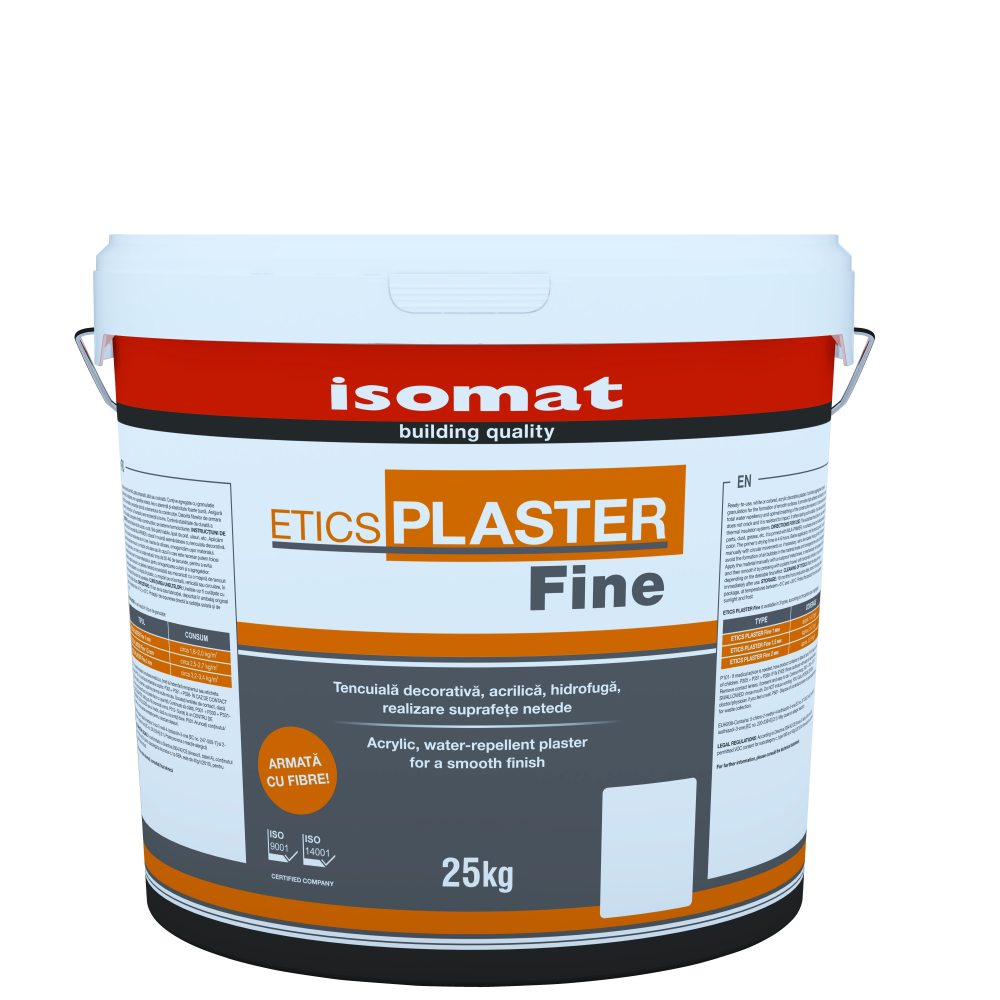 Isomat ETICS PLASTER Fine - Aκρυλικός, έτοιμος προς χρήση, υδαταπωθητικός σοβάς Λεία επιφάνεια