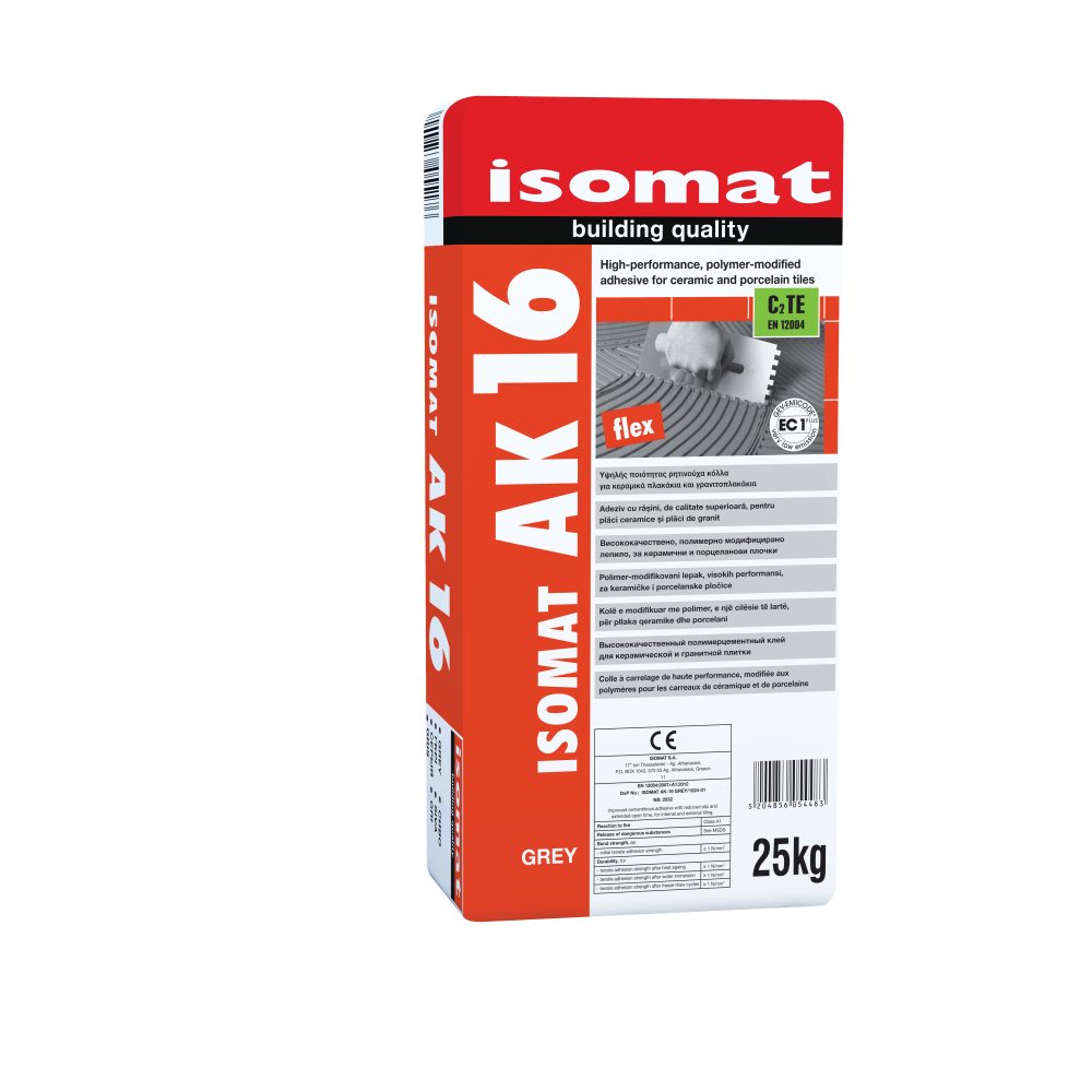 Isomat ISOMAT AK-16 - Ρητινούχα, τσιμεντοειδής κόλλα πλακιδίων με μηδενική ολίσθηση