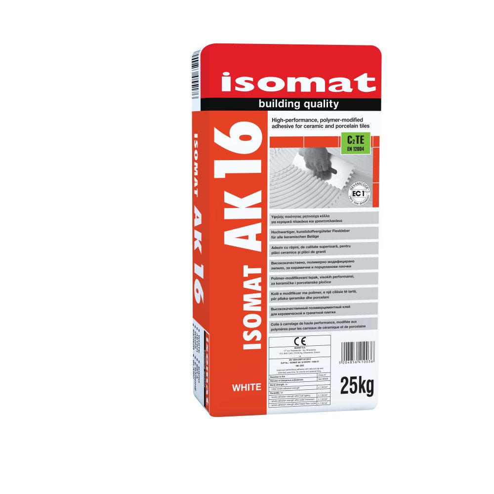 Isomat ISOMAT AK-16 - Ρητινούχα, τσιμεντοειδής κόλλα πλακιδίων με μηδενική ολίσθηση