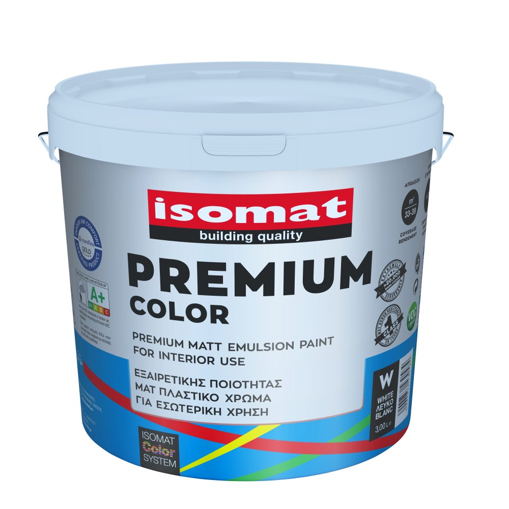 Isomat ISOMAT PREMIUM COLOR - Εξαιρετικής ποιότητας, ματ πλαστικό χρώμα για εσωτερική χρήση