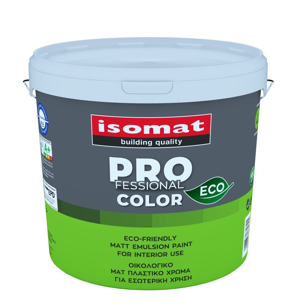 Isomat ISOMAT PROFESSIONAL COLOR ECO - Οικολογικό, ματ πλαστικό χρώμα για εσωτερική χρήση Ιδανικό για επαγγελματίες