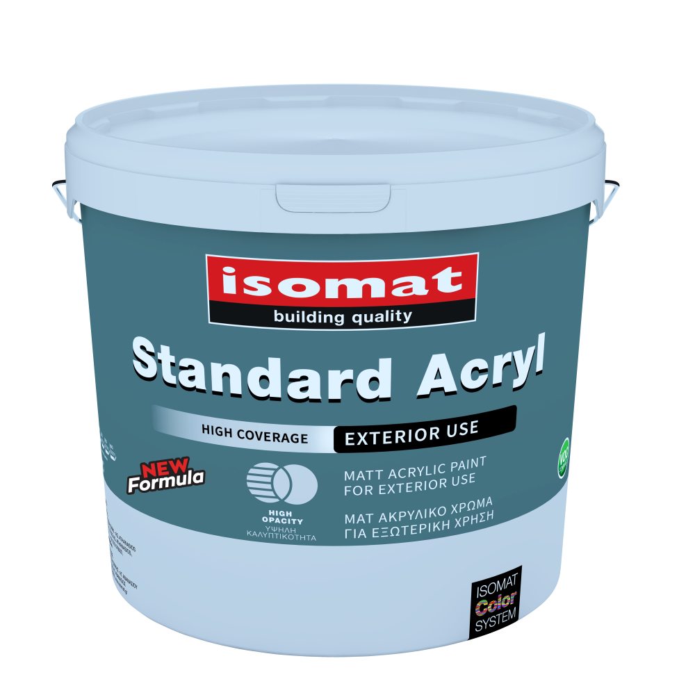 Isomat ISOMAT STANDARD ACRYL - Ματ ακρυλικό χρώμα για εξωτερική χρήση