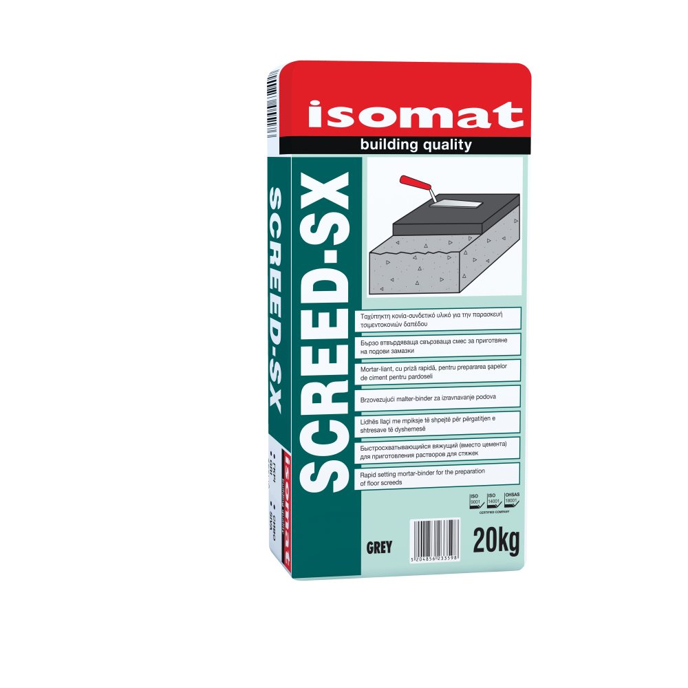 Isomat SCREED-SX - Ταχύπηκτη κονία - συνδετικό υλικό για την παρασκευή τσιμεντοκονιών δαπέδου