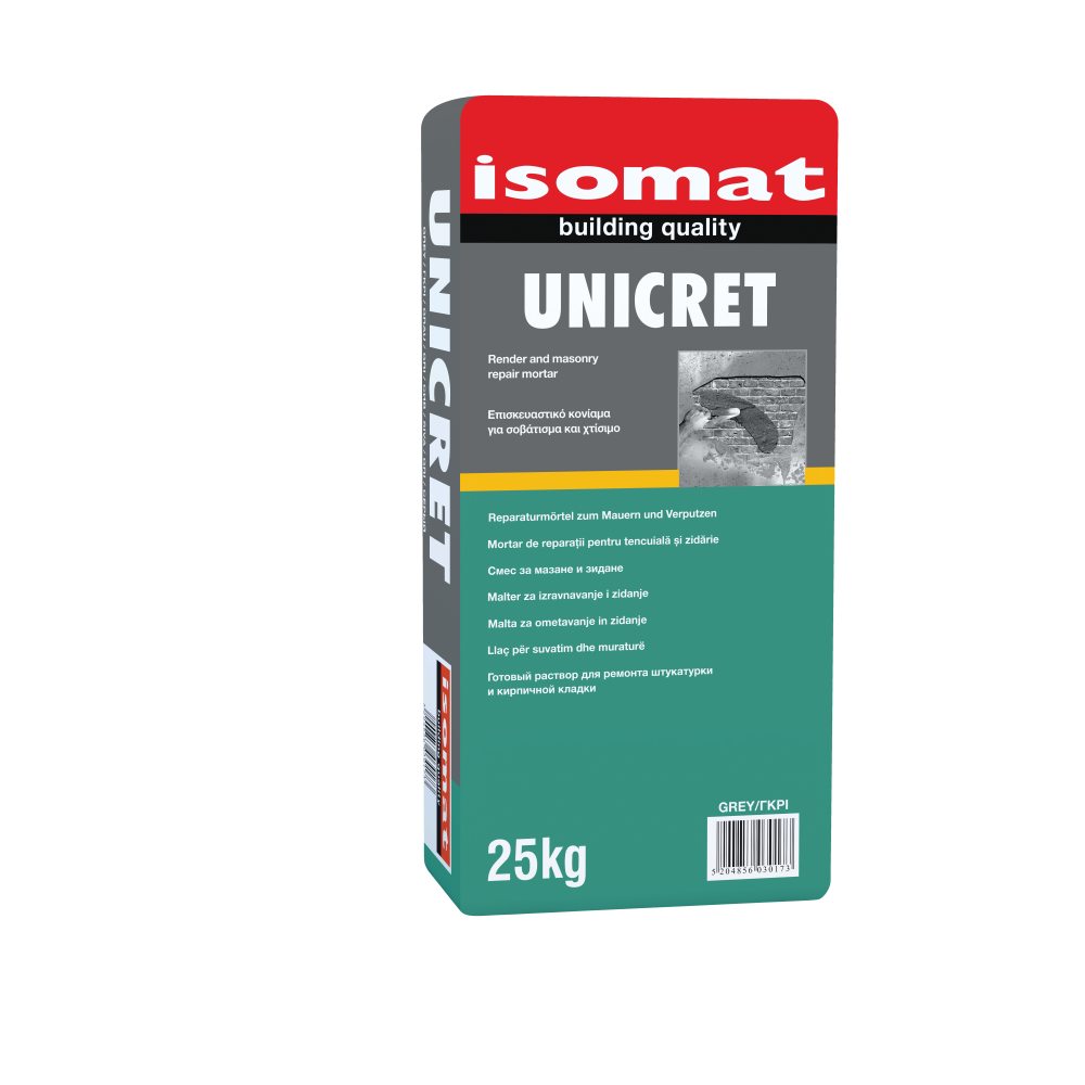 Isomat UNICRET - Επισκευαστικό κονίαμα για σοβάτισμα και χτίσιμο