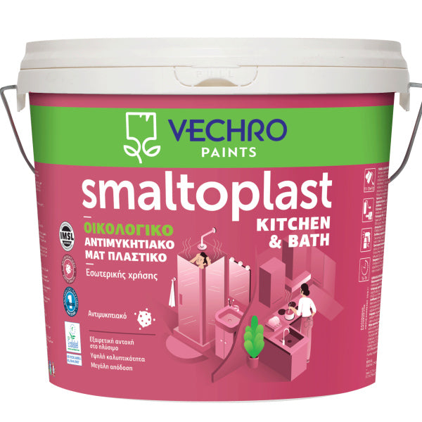 VECHRO SMALTOPLAST KITCHEN and BATH - Αντιμυκητιακό Ματ Πλαστικό Οικολογικό Χρώμα Εσωτερικής Χρήσης