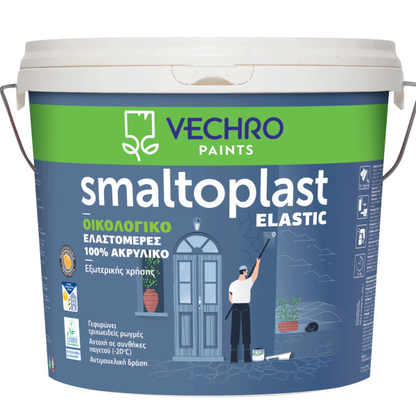 VECHRO SMALTOPLAST ELASTIC - Ελαστομερές 100% Ακρυλικό Στεγανωτικό Χρώμα